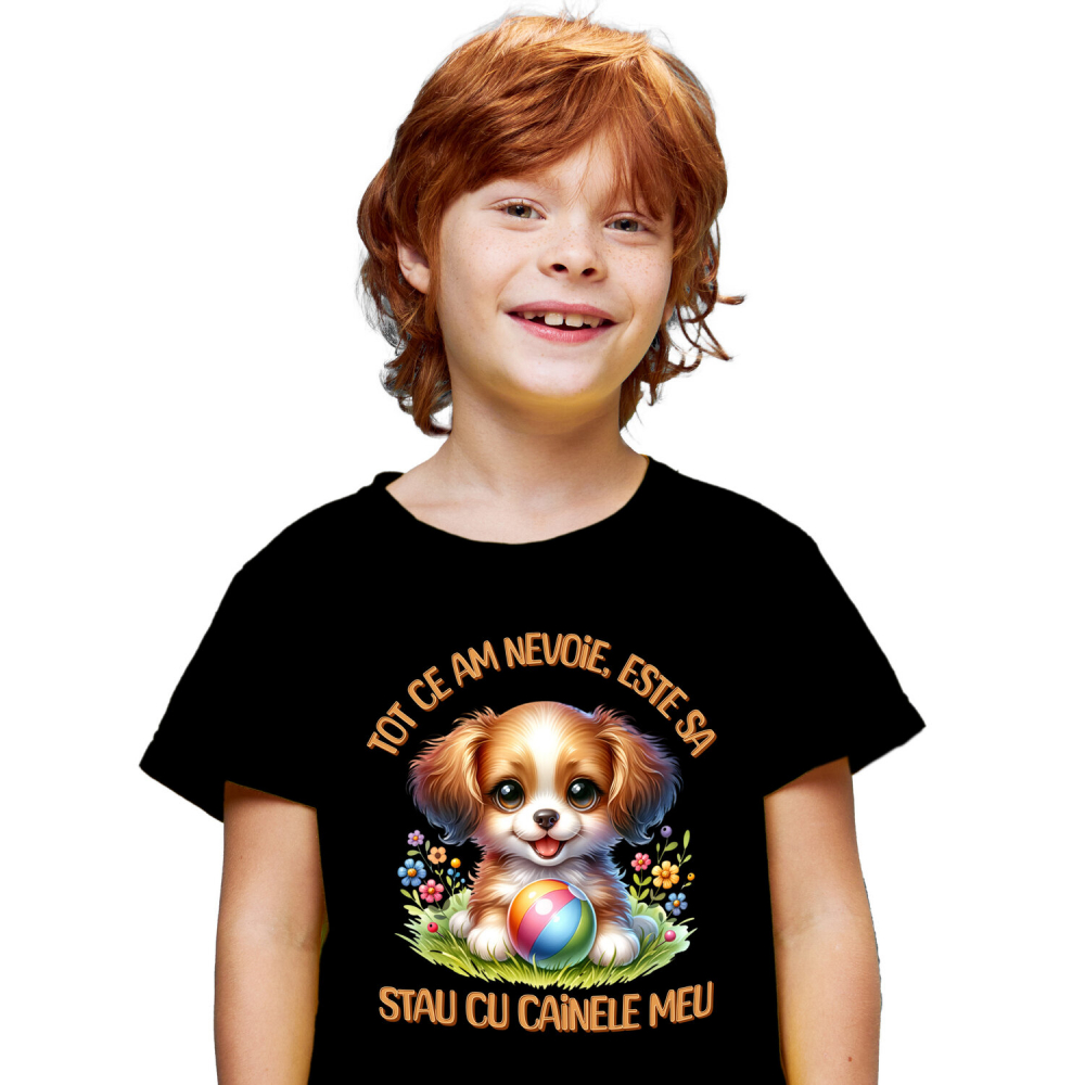 Tricou Femei, Barbati, Copii, Fata, Baiat, Unisex Personalizat Cățel Pufos și Jucăuș – Tricou Personalizat | Iubitori de Câini [1]