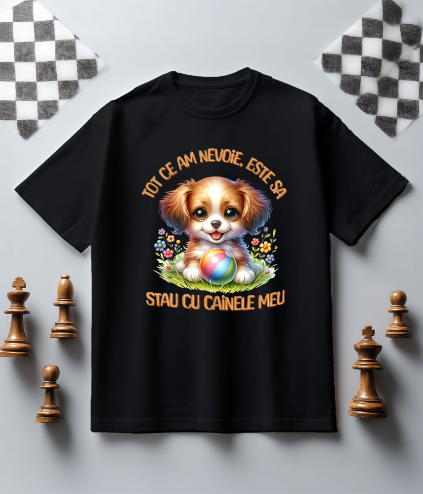 Tricou Femei, Barbati, Copii, Fata, Baiat, Unisex Personalizat Cățel Pufos și Jucăuș – Tricou Personalizat | Iubitori de Câini [5]