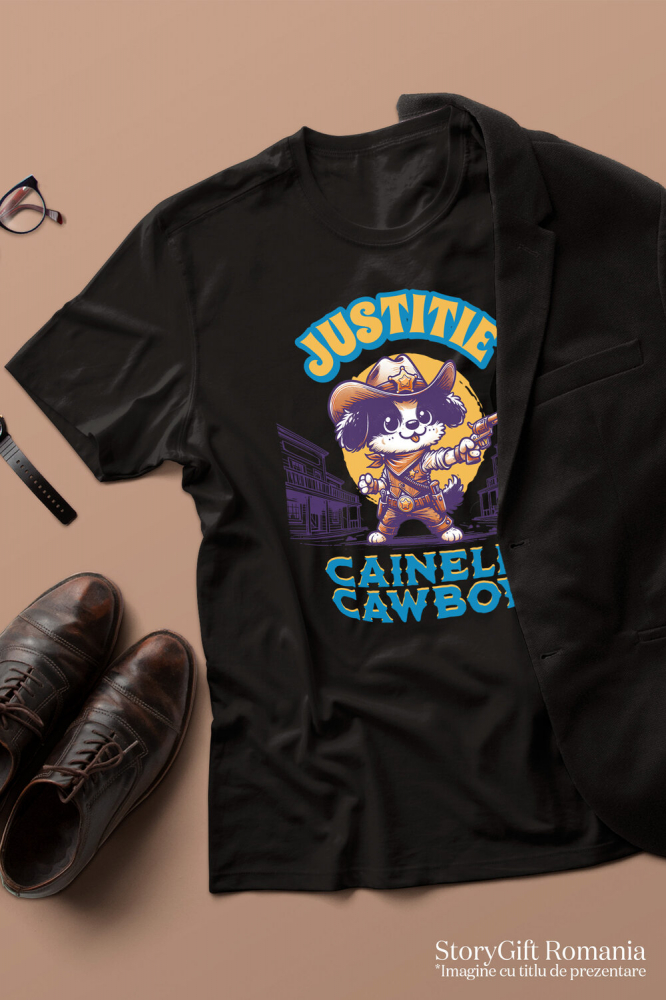 Tricou Femei, Barbati, Copii, Fata, Baiat, Unisex Personalizat Câine Șerif – Justiție în Vestul Sălbatic | Tricou Personalizat [3]