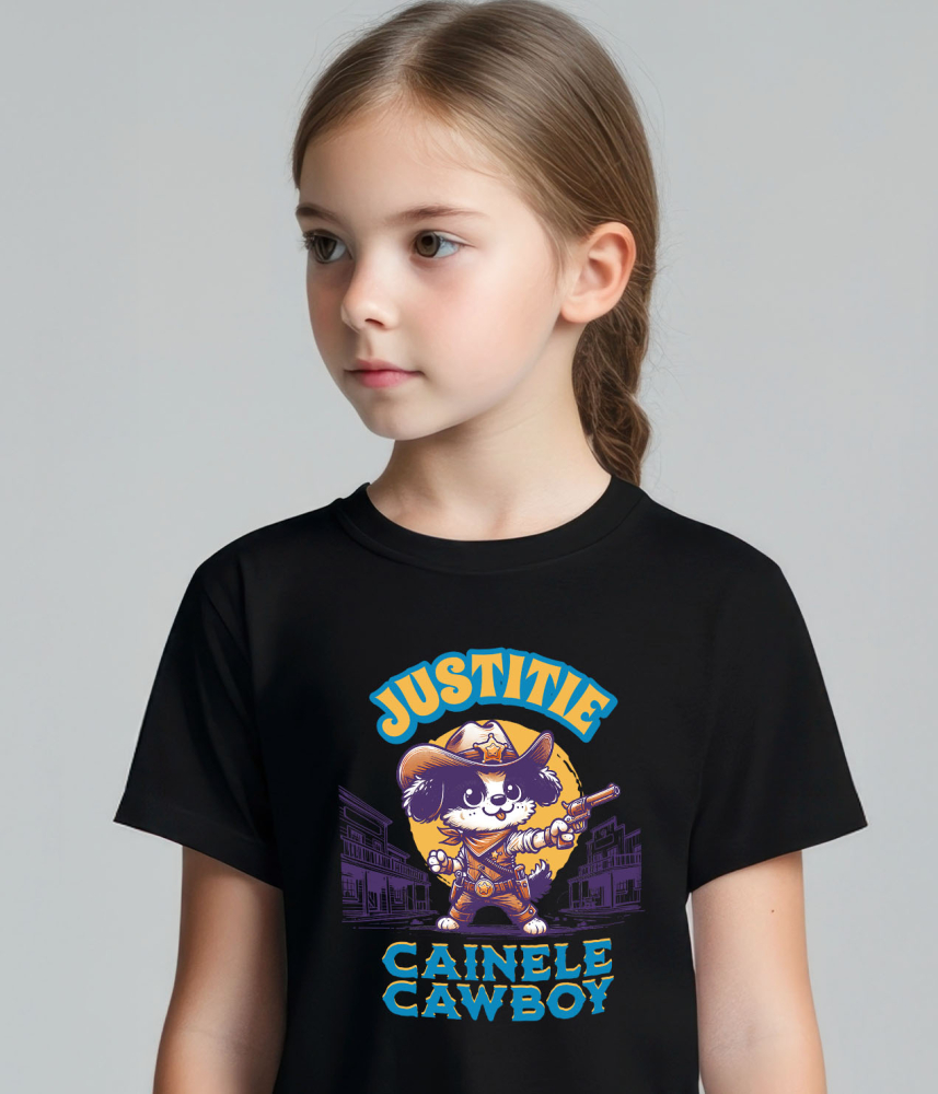 Tricou Femei, Barbati, Copii, Fata, Baiat, Unisex Personalizat Câine Șerif – Justiție în Vestul Sălbatic | Tricou Personalizat [3]