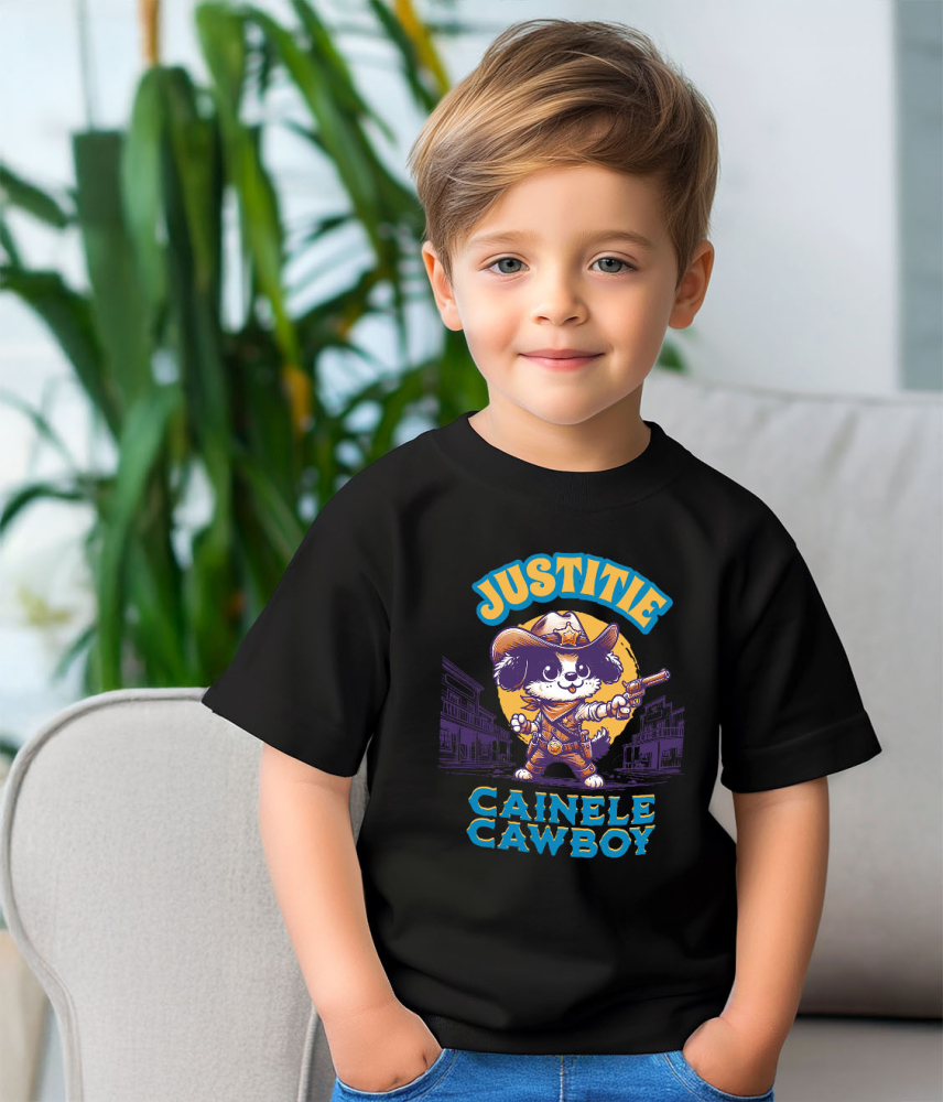 Tricou Femei, Barbati, Copii, Fata, Baiat, Unisex Personalizat Câine Șerif – Justiție în Vestul Sălbatic | Tricou Personalizat [4]