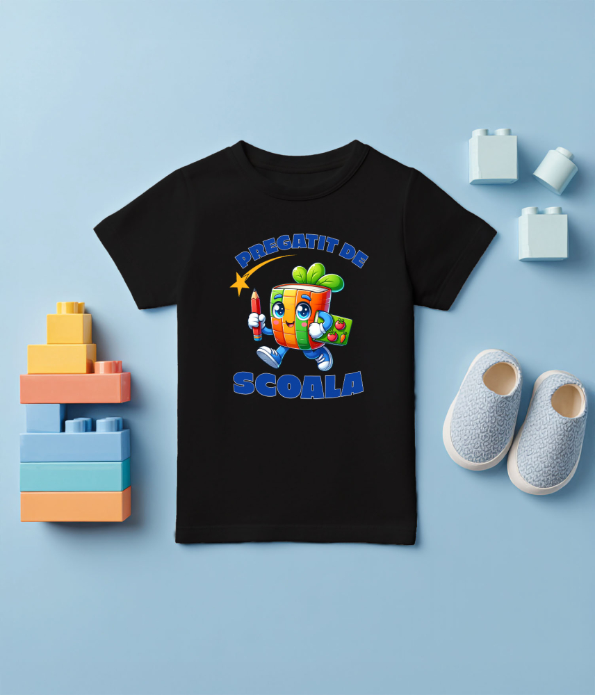 Tricou Femei, Barbati, Copii, Fata, Baiat, Unisex Personalizat Carte Colorată Veselă cu Frunze și Fructe | Pregătit de Școală [5]