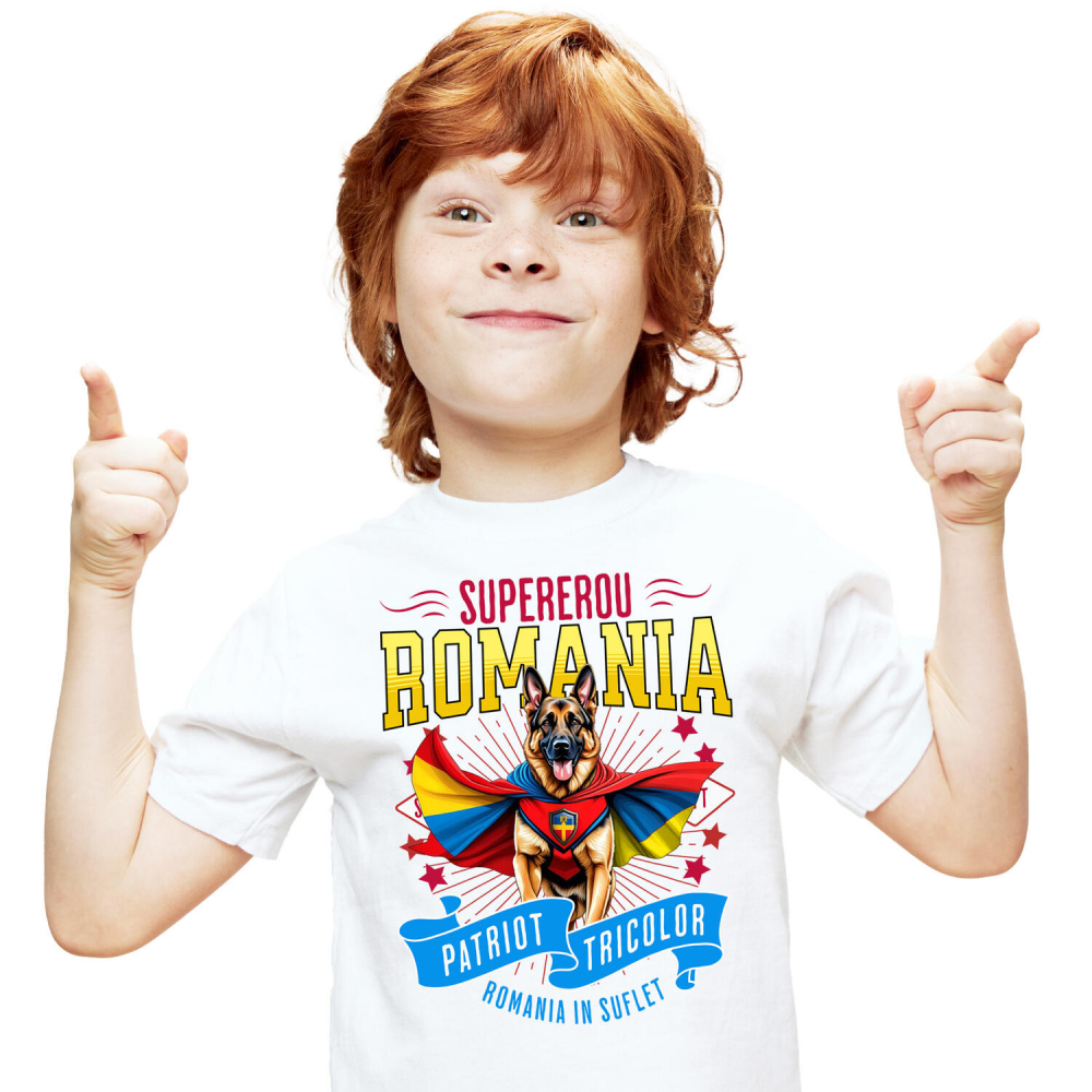 Tricou Femei, Barbati, Copii, Fata, Baiat, Unisex Personalizat Ciobănesc German în Costum de Căpitan România – Cadou Personalizat pentru Iubitorii de Câini [1]