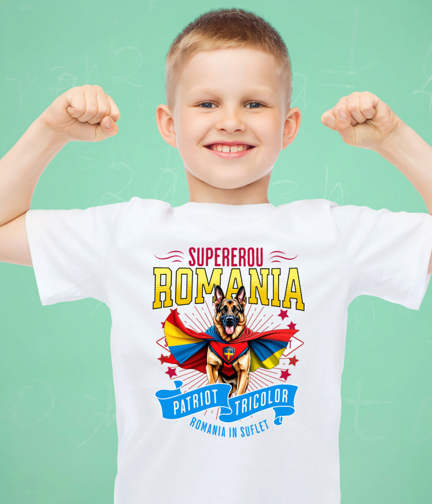 Tricou Femei, Barbati, Copii, Fata, Baiat, Unisex Personalizat Ciobănesc German în Costum de Căpitan România – Cadou Personalizat pentru Iubitorii de Câini [3]