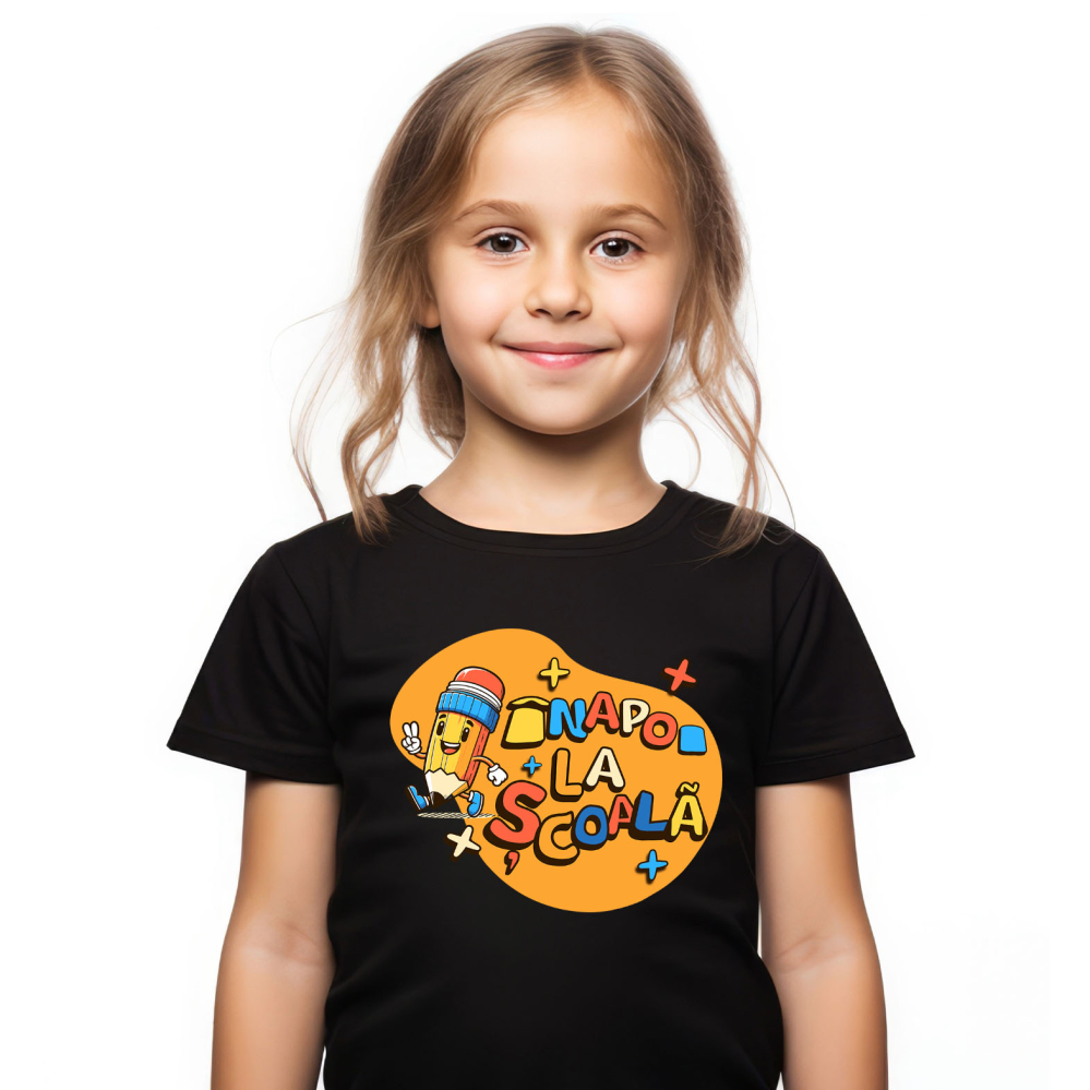 Tricou Femei, Barbati, Copii, Fata, Baiat, Unisex Personalizat Creion Vesel cu Semnul Păcii | Înapoi la Școală și Educație Copii [2]