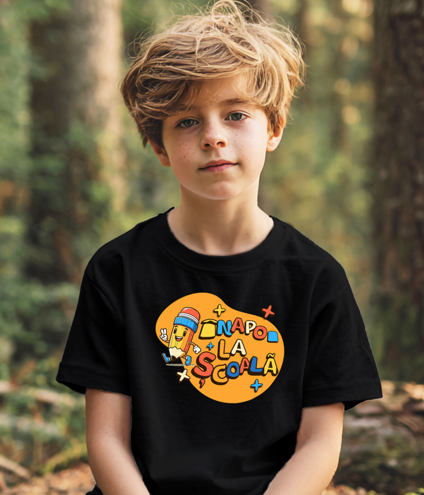 Tricou Femei, Barbati, Copii, Fata, Baiat, Unisex Personalizat Creion Vesel cu Semnul Păcii | Înapoi la Școală și Educație Copii [3]