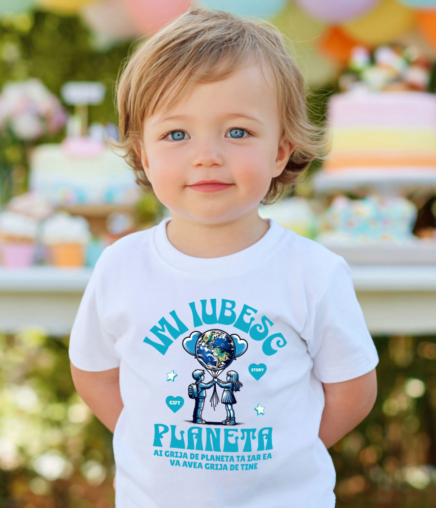 Tricou Femei, Barbati, Copii, Fata, Baiat, Unisex Personalizat "Produse personalizate ecologice – Iubește planeta, protejează mediul cu cadouri pentru familie" [4]