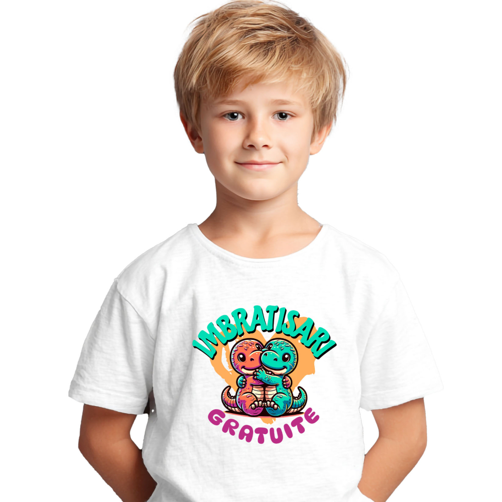 Tricou Femei, Barbati, Copii, Fata, Baiat, Unisex Personalizat „Cadouri personalizate dragoni colorati și îmbrățișări de dragoste pentru Valentine's Day și familie” [2]