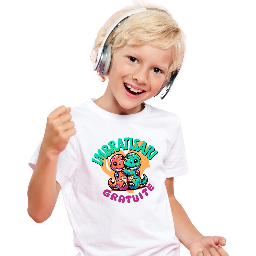 Tricou Femei, Barbati, Copii, Fata, Baiat, Unisex Personalizat „Cadouri personalizate dragoni colorati și îmbrățișări de dragoste pentru Valentine's Day și familie” [2]