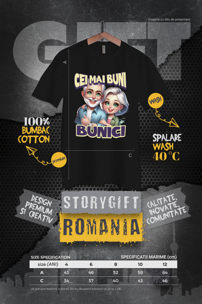 Tricou Femei, Barbati, Copii, Fata, Baiat, Unisex Personalizat Cadou Personalizat „Cei Mai Buni Bunici” | Cuplu Vesel și Cool pentru Bunici [4]