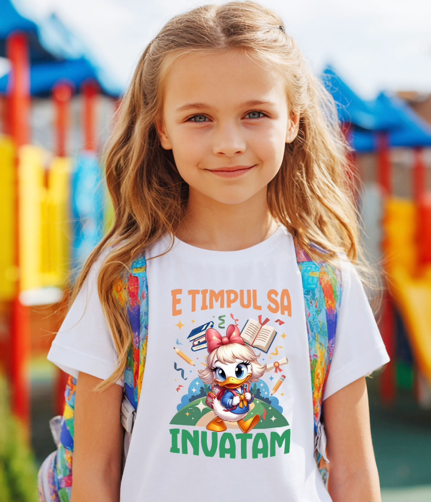 Tricou Copii cu Daisy Si Lecțiile Fericirii 100% Bumbac, Alb, 10 Ani [3]