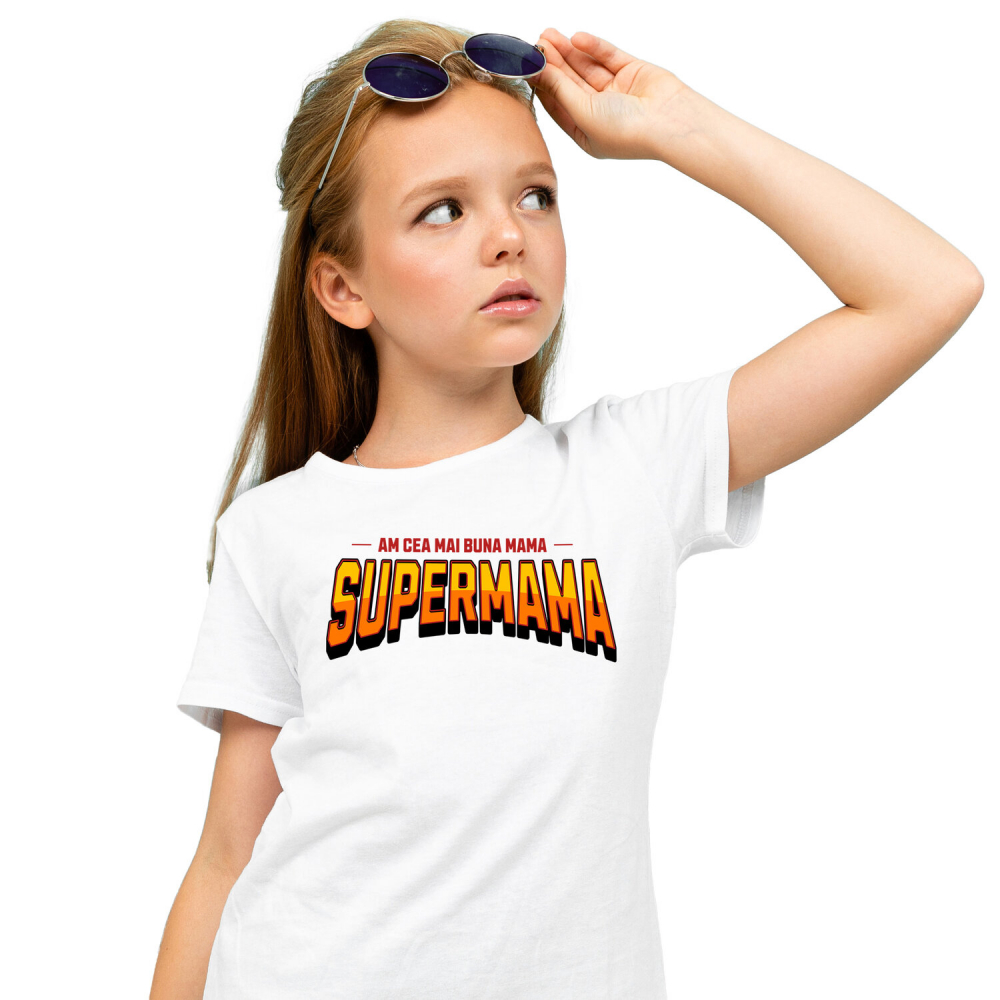 Tricou Femei, Barbati, Copii, Fata, Baiat, Unisex Personalizat "Super Erou Mama – Cadouri Personalizate cu Mesajul ‘Am Cea Mai Bună Mama’" [1]
