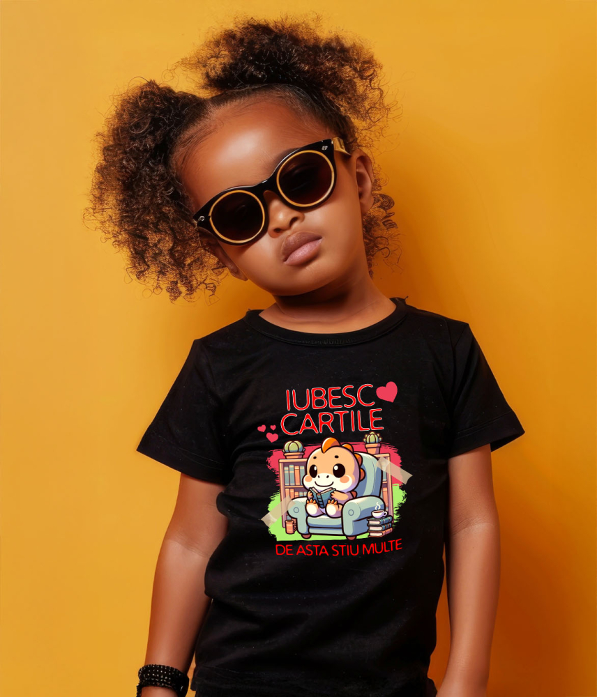 Tricou Femei, Barbati, Copii, Fata, Baiat, Unisex Personalizat Tricou Personalizat Dinozaur - "Iubesc Cărțile, De Asta Știu Multe" | Cadou pentru Cititori și Iubitori de Educație [4]