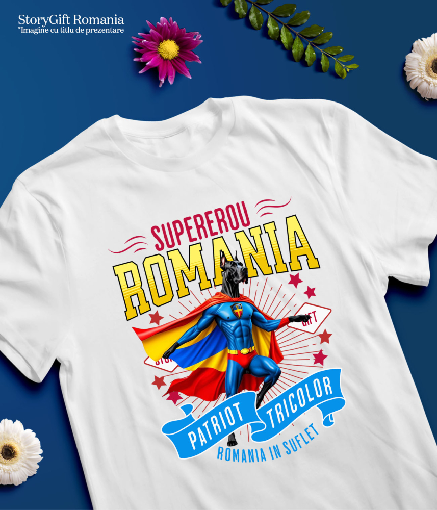 Tricou Femei, Barbati, Copii, Fata, Baiat, Unisex Personalizat Dog German în Costum de Căpitan România – Cadou Personalizat pentru Iubitorii de Câini [5]