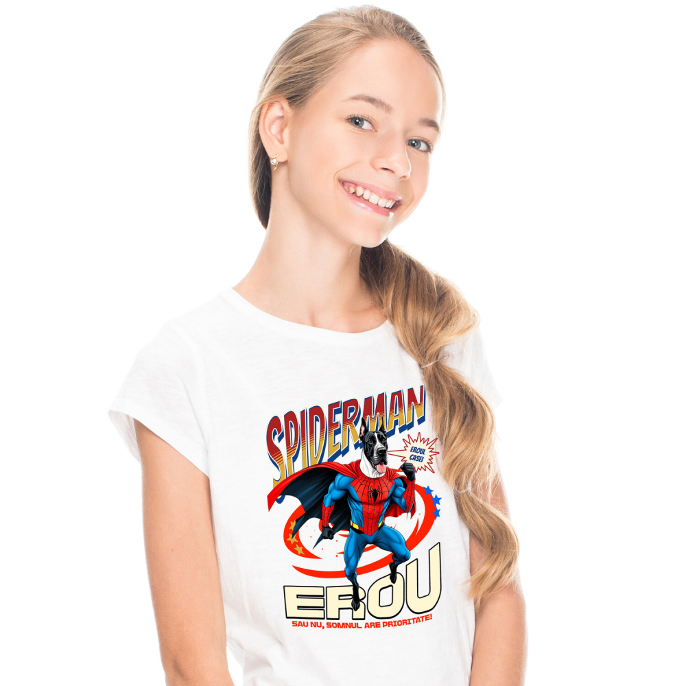 Tricou Femei, Barbati, Copii, Fata, Baiat, Unisex Personalizat Dog German în Costum Spider-Man - Cadou Personalizat pentru Copii și Familie [2]