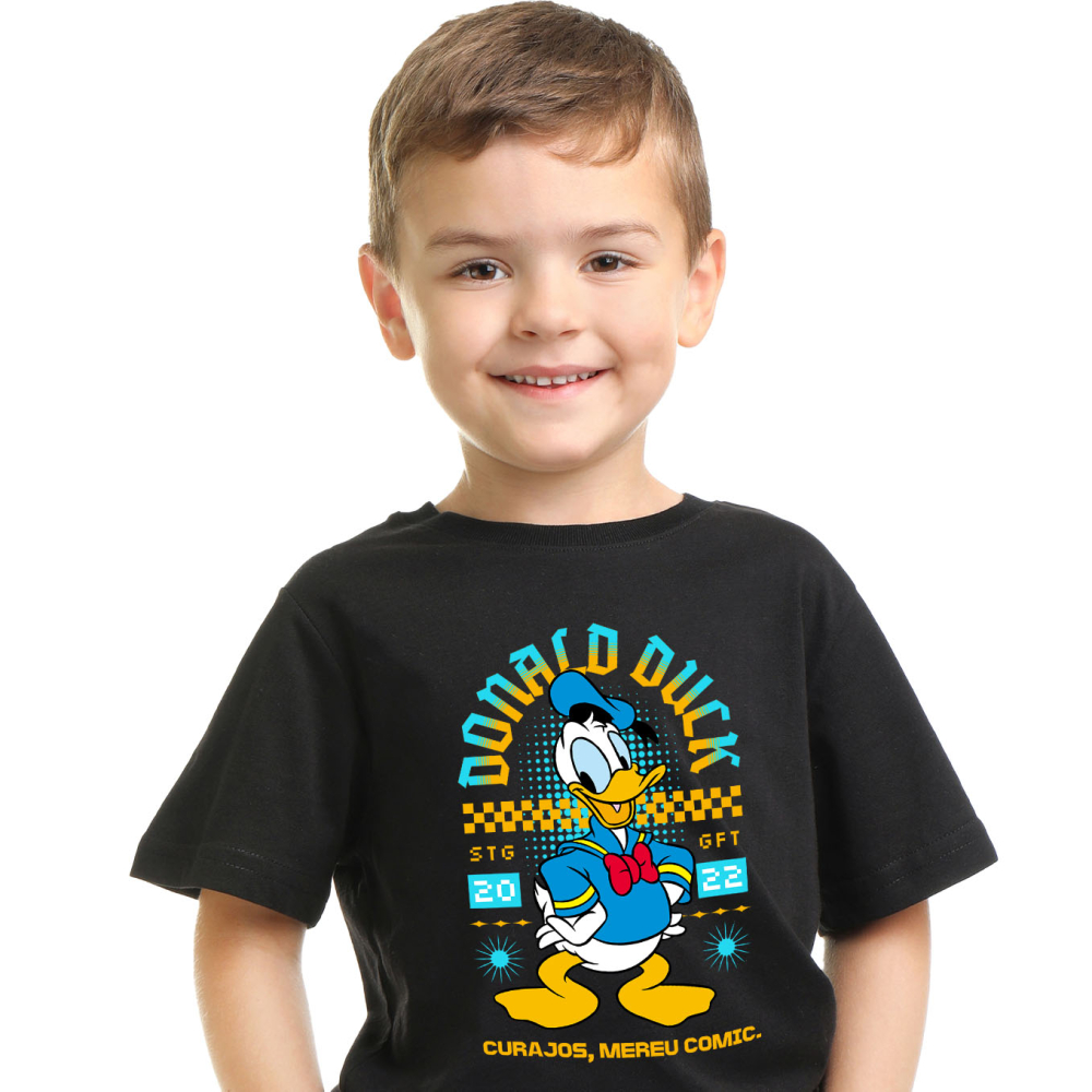 Tricou Copii cu Donald Duck in lumea distractiei 100% Bumbac, Negru, 8 Ani [2]