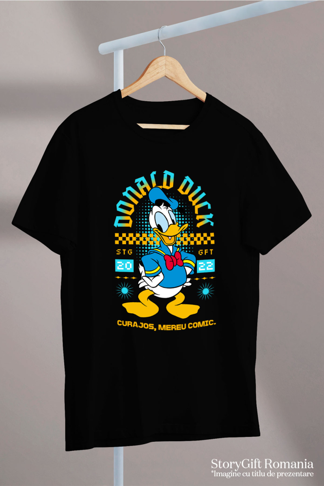 Tricou Copii cu Donald Duck in lumea distractiei 100% Bumbac, Negru, 8 Ani [5]