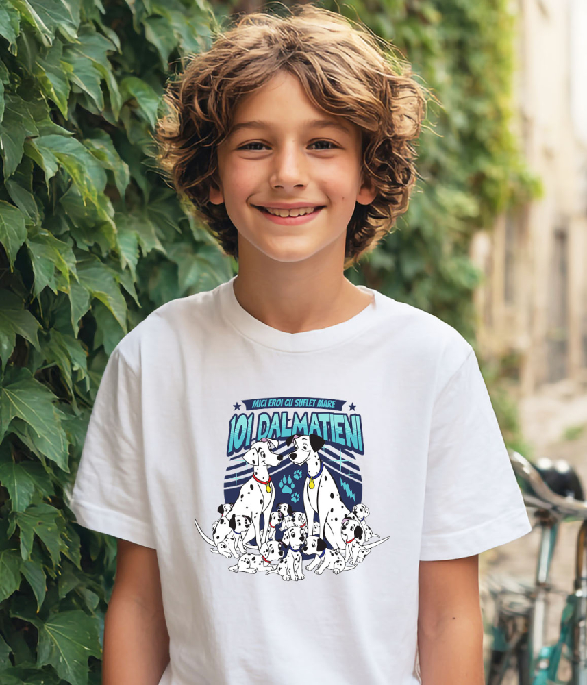 Tricou Copii cu Dragoste si familie: Dalmatieni 100% Bumbac, Alb, 10 Ani [4]