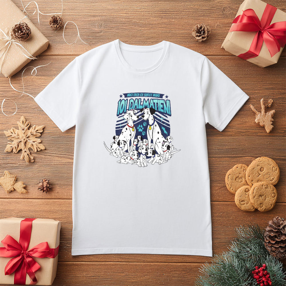 Tricou Copii cu Dragoste si familie: Dalmatieni 100% Bumbac, Alb, 10 Ani [5]