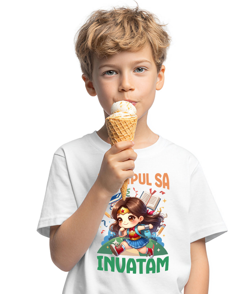 Tricou Copii cu Explorari si Zambete cu Wonder Woman 100% Bumbac, Alb, 8 Ani [3]