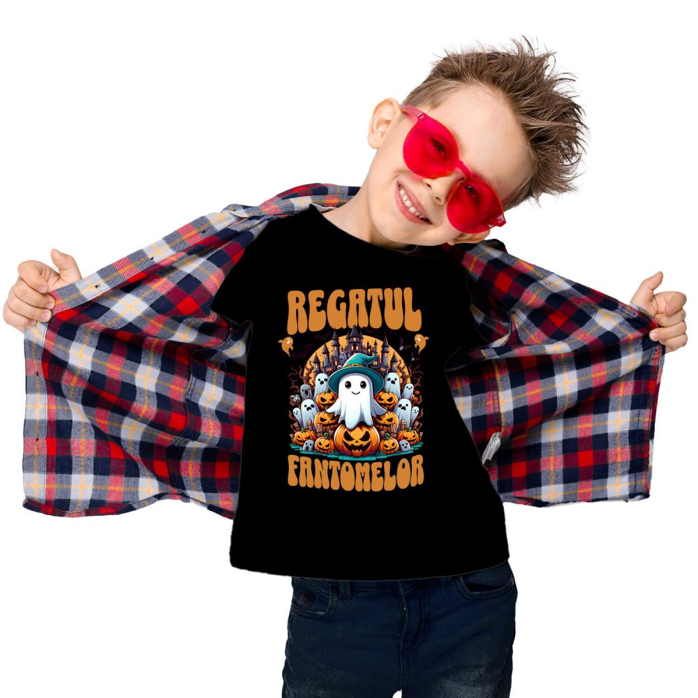 Tricou Femei, Barbati, Copii, Fata, Baiat, Unisex Personalizat Regatul Fantomelor | Castel Bântuit și Fantome | Dovleac Halloween [2]