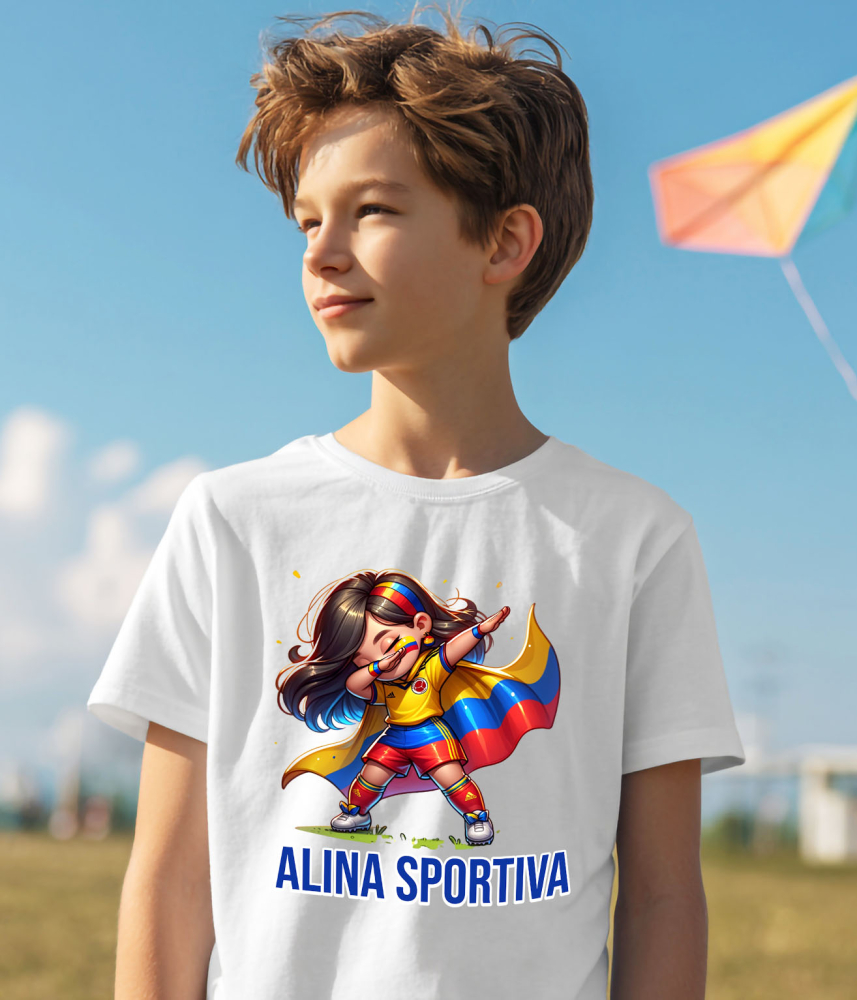 Tricou Femei, Barbati, Copii, Fata, Baiat, Unisex Personalizat Costum Sportiv Fotbal Personalizat „Alina Sportiva” – Cadou Pentru Fete Active [4]