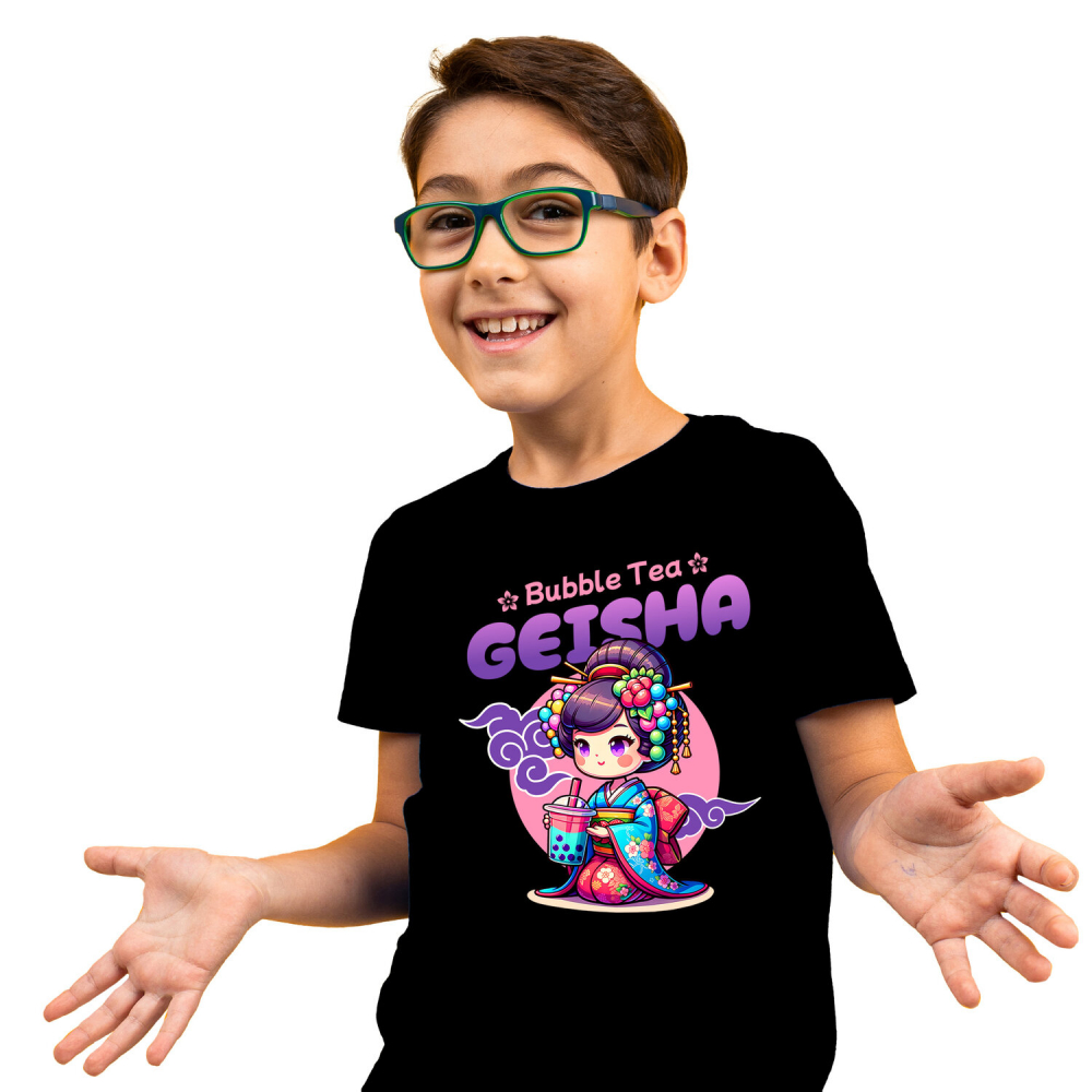 Tricou Femei, Barbati, Copii, Fata, Baiat, Unisex Personalizat „Fată Stil Asiatic cu Ceai Rece cu Bule - Pahar Personalizat pentru Bubble Tea” [1]