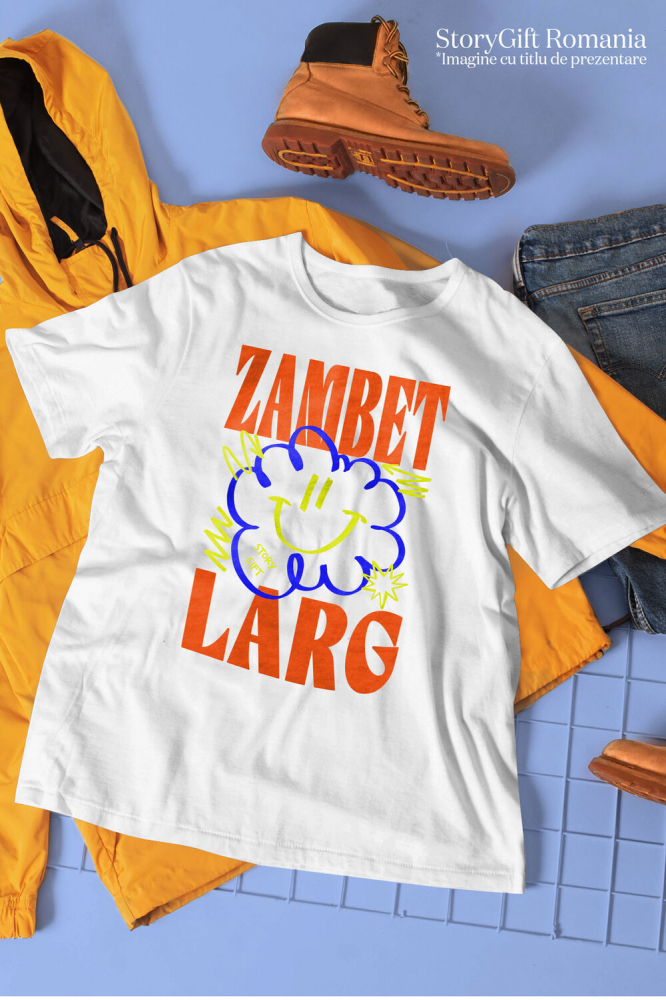 Tricou Femei, Barbati, Copii, Fata, Baiat, Unisex Personalizat Zâmbet Larg – Tricou Personalizat cu Floare Colorată și Mesaj Inspirațional [3]