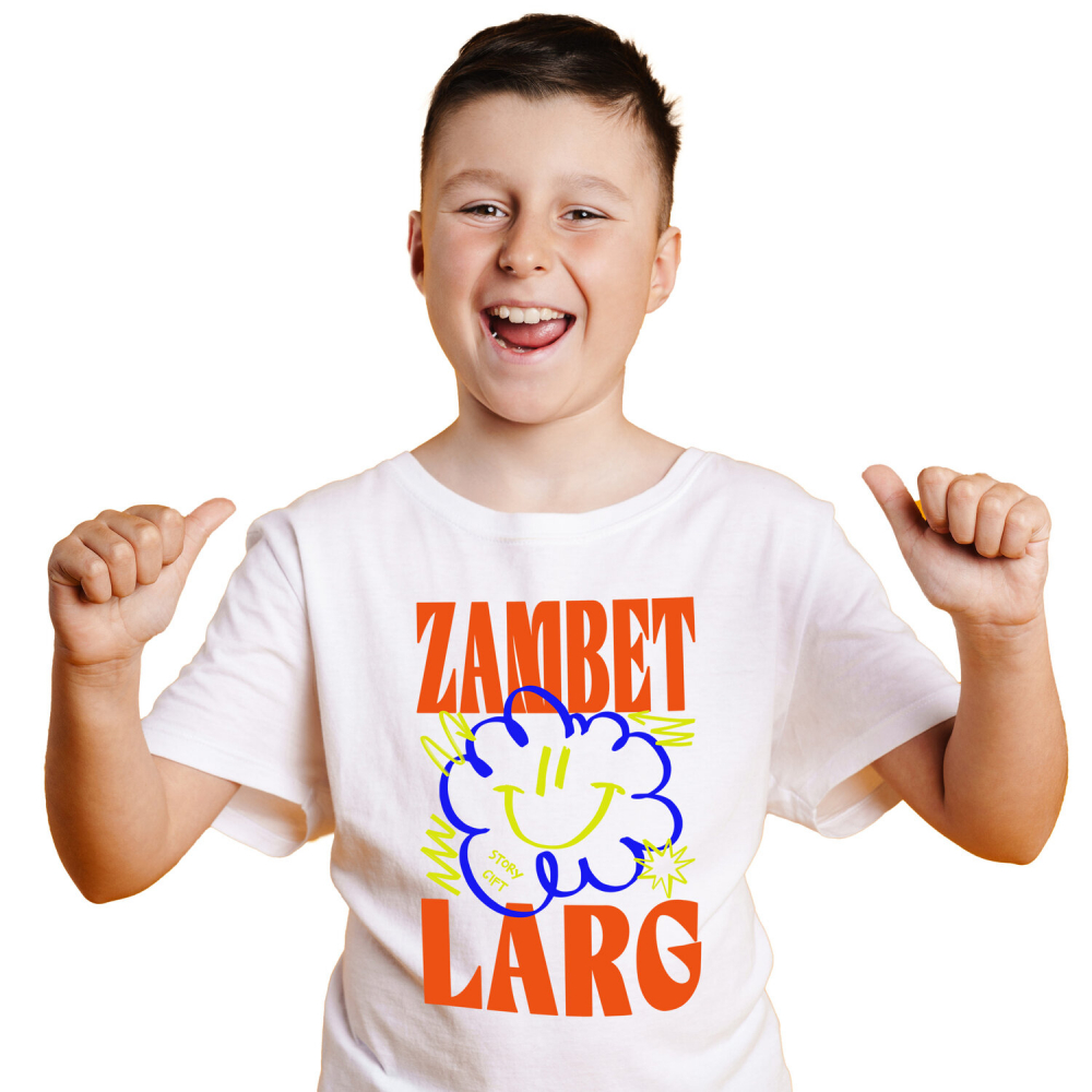 Tricou Femei, Barbati, Copii, Fata, Baiat, Unisex Personalizat Zâmbet Larg – Tricou Personalizat cu Floare Colorată și Mesaj Inspirațional [1]