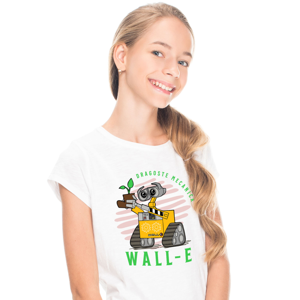 Tricou Copii cu Floarea din inima robotului 100% Bumbac, Alb, 10 Ani [2]