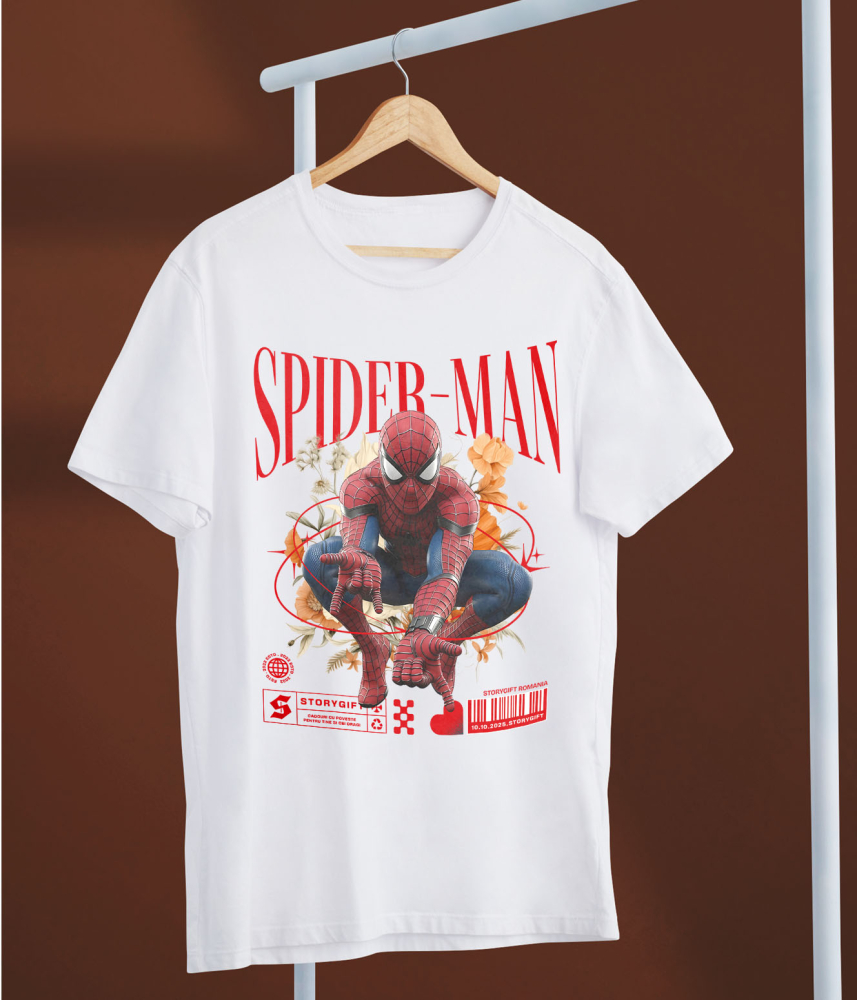 Tricou Copii cu Flori Disney și Puterea lui Spiderman 100% Bumbac, Alb, 10 Ani [5]