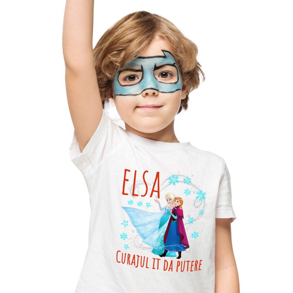 Tricou Copii cu Frozen - Elsa si Ana descopera lumea 100% Bumbac, Alb, 10 Ani [2]