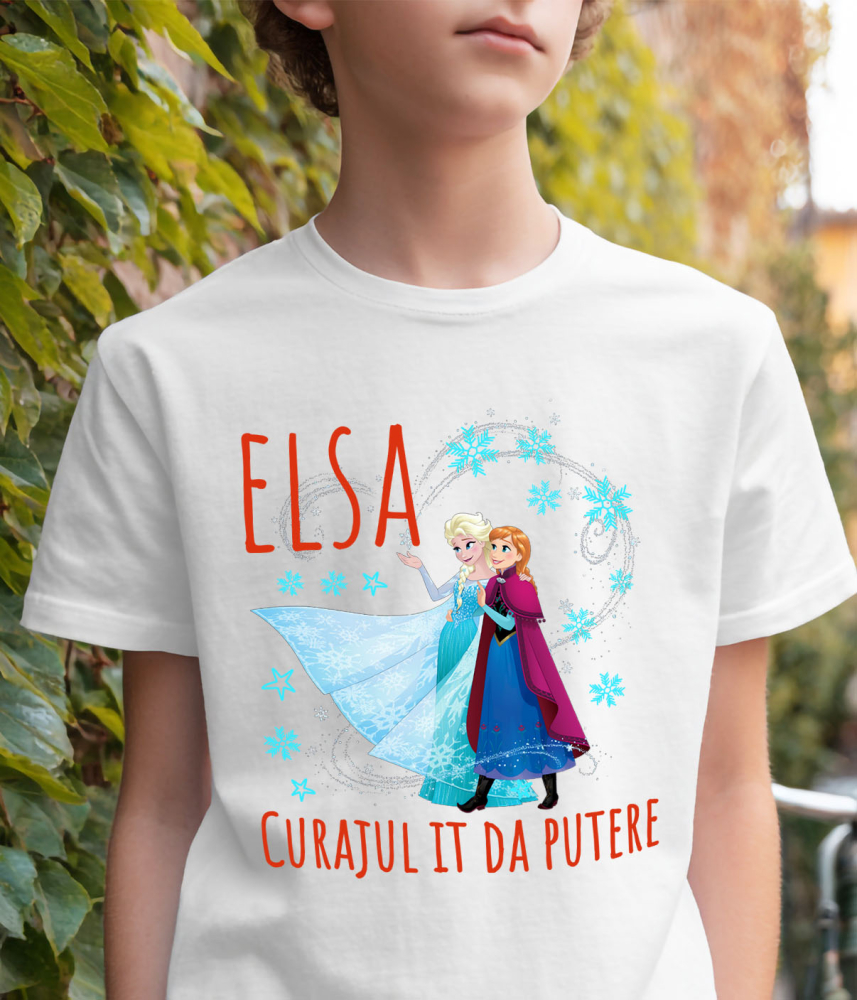 Tricou Copii cu Frozen - Elsa si Ana descopera lumea 100% Bumbac, Alb, 10 Ani [4]