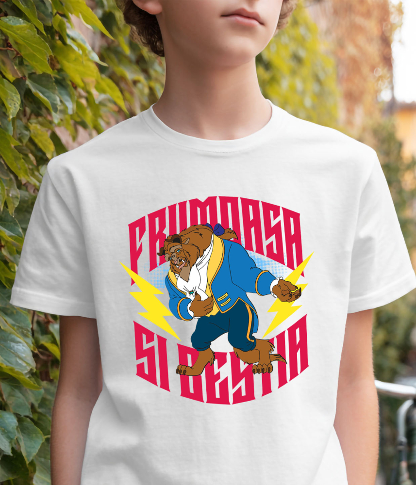 Tricou Copii cu Frumoasa si Bestia - O Poveste in Ritmul Dansului 100% Bumbac, Alb, 10 Ani [4]