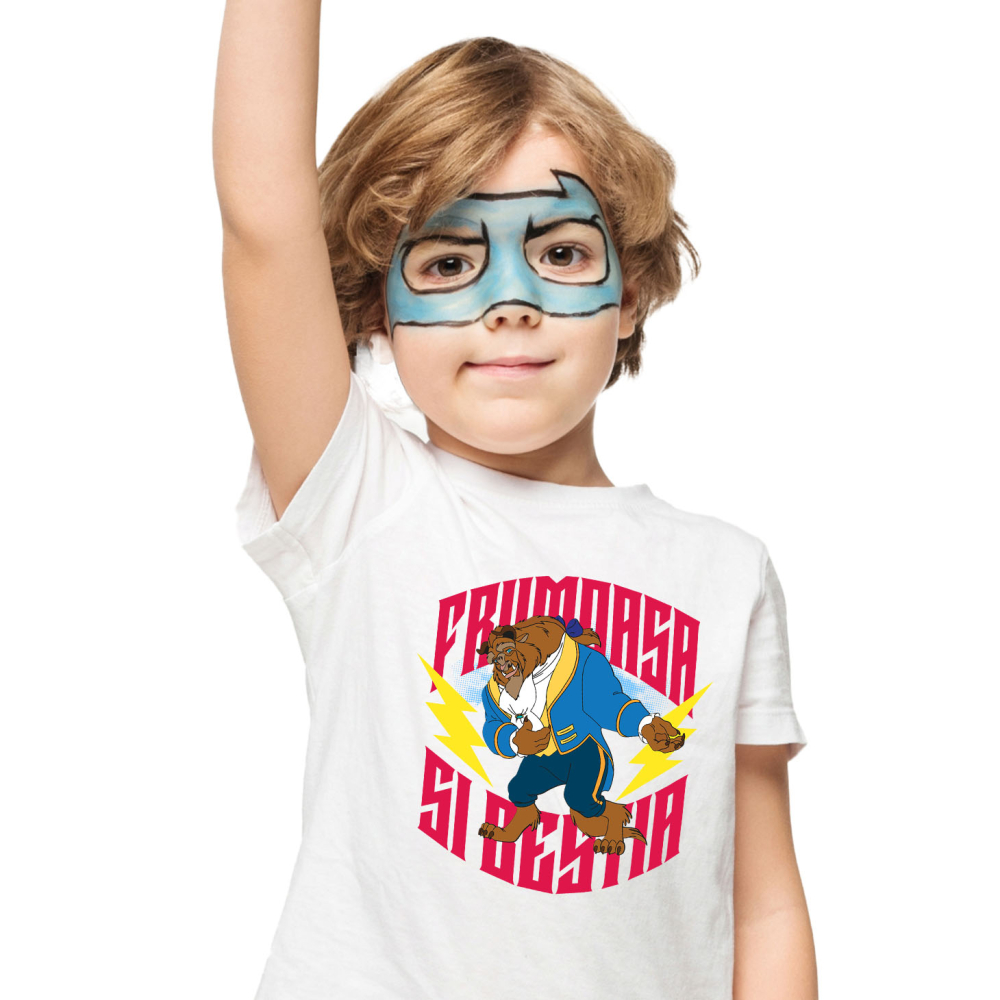 Tricou Copii cu Frumoasa si Bestia - O Poveste in Ritmul Dansului 100% Bumbac, Alb, 10 Ani [2]