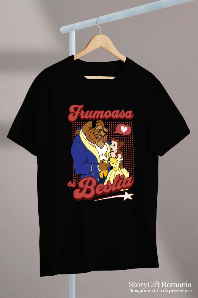 Tricou Copii cu Frumoasa si Bestia - Vraja unei Seri de Bal 100% Bumbac, Negru, 12 Ani [5]