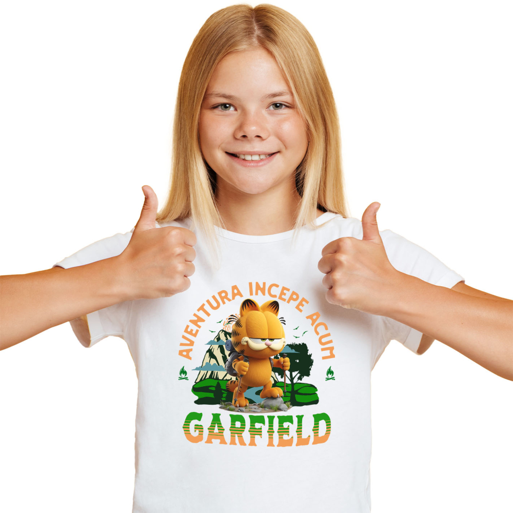 Tricou Copii cu Garfield: Călătorii Relaxante și Magice în Universul Disney 100% Bumbac, Alb, 4 Ani [2]