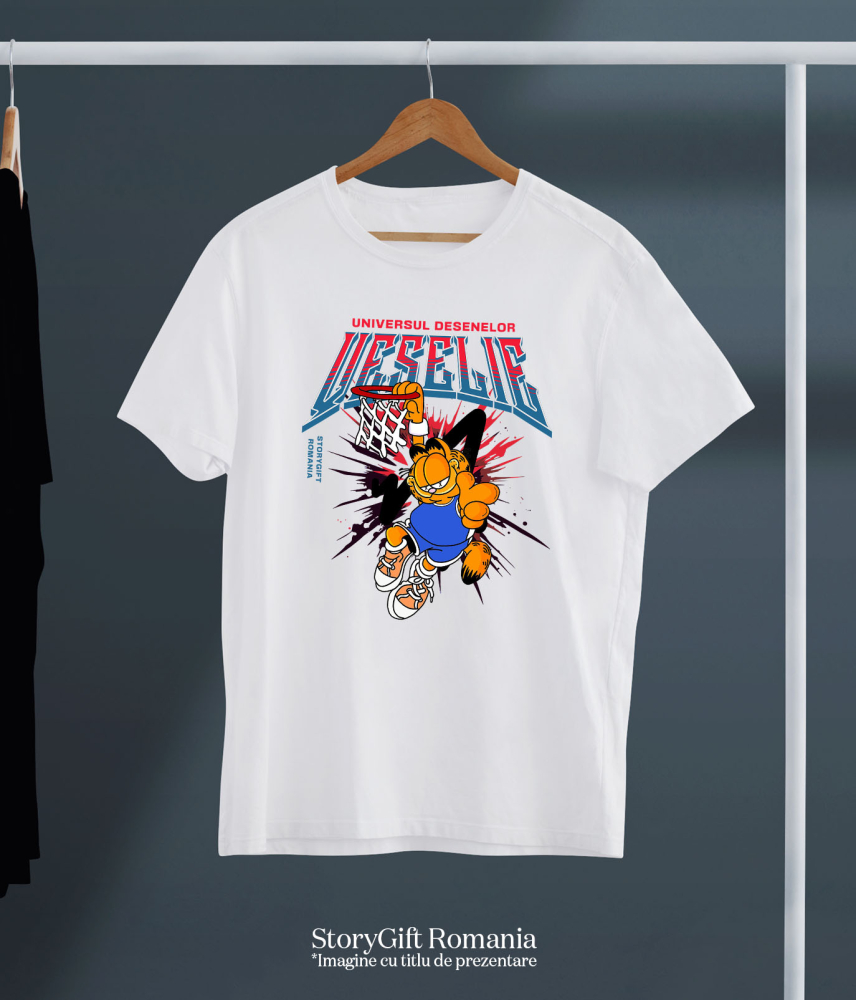 Tricou Copii cu Garfield campion la aruncari 100% Bumbac, Alb, 6 Ani [5]