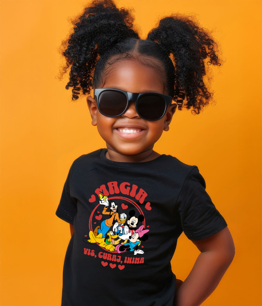 Tricou Copii cu Gasca Mickey Mouse – Impreuna Suntem Puternici 100% Bumbac, Negru, 10 Ani [4]