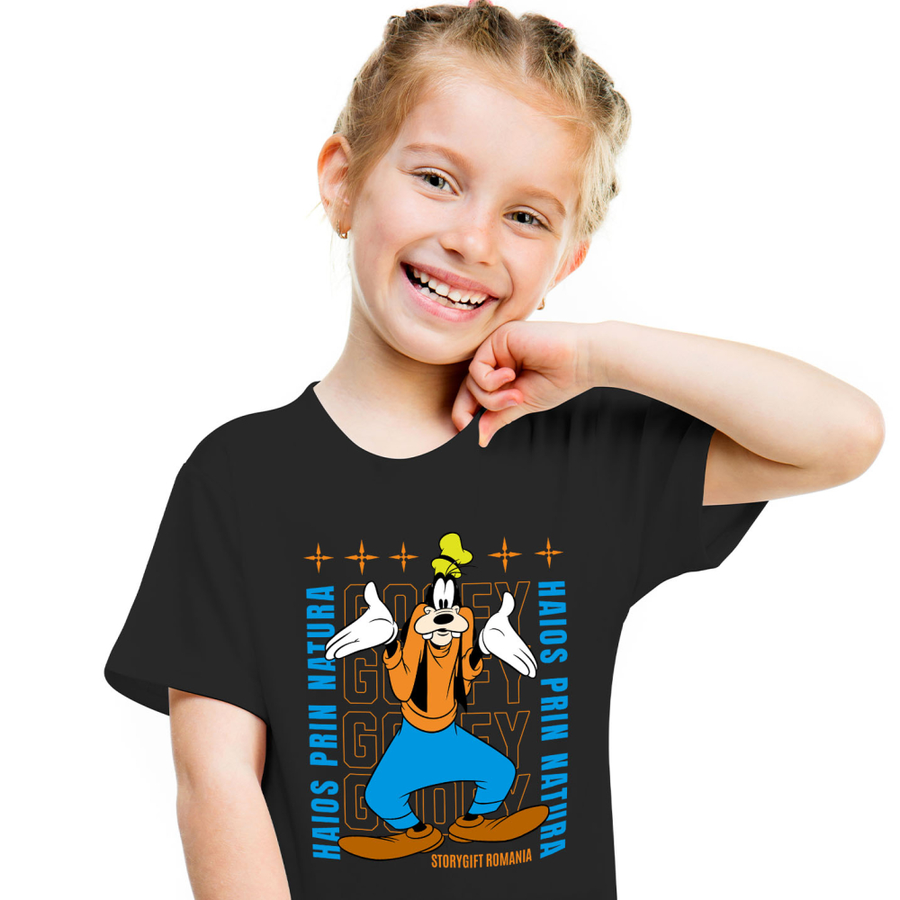 Tricou Copii cu Goofy si Povesti de Neuitat 100% Bumbac, Negru, 10 Ani [2]