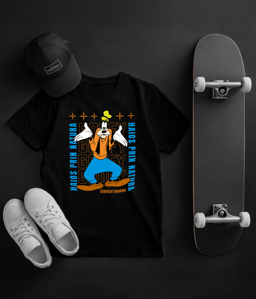 Tricou Copii cu Goofy si Povesti de Neuitat 100% Bumbac, Negru, 10 Ani [5]