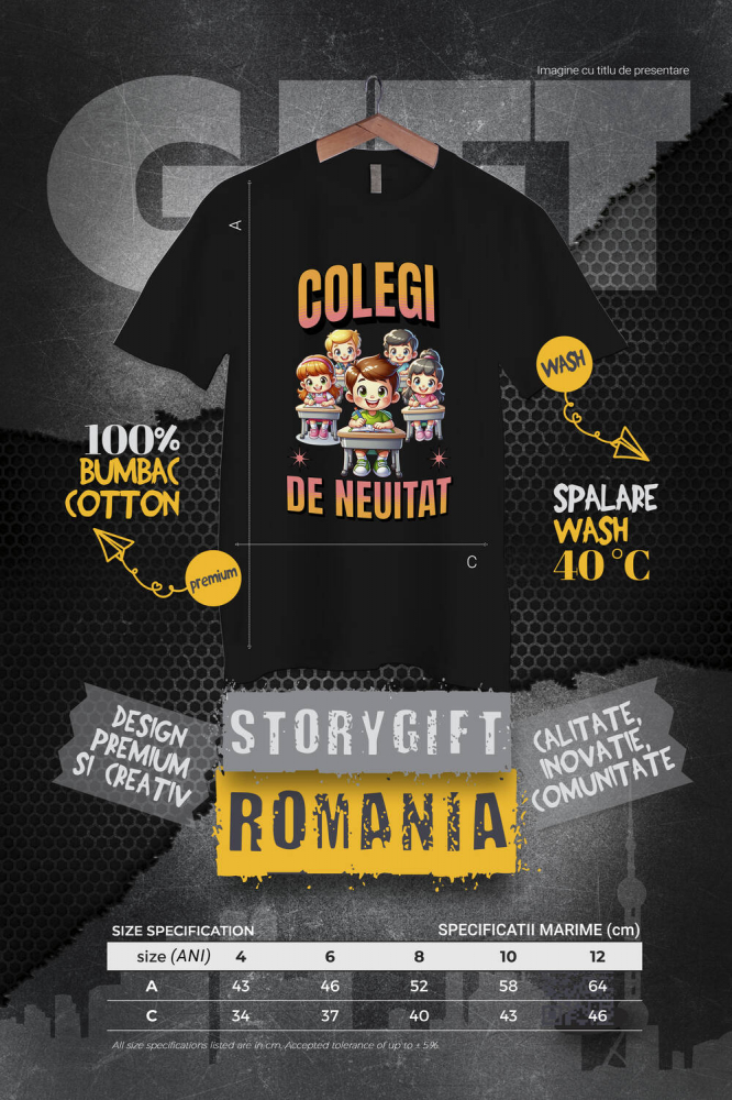 Tricou Femei, Barbati, Copii, Fata, Baiat, Unisex Personalizat Grup Elevi Veseli în Bănci - Colegi de Neuitat și Prietenie în Școală [4]