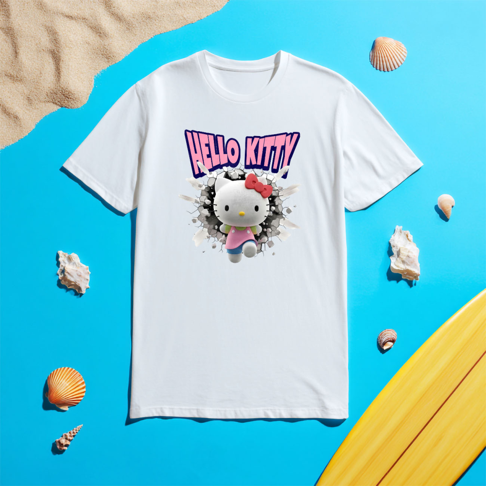 Tricou Copii cu Hello Kitty: Cadru Plin de Poveste 100% Bumbac, Alb, 8 Ani [5]