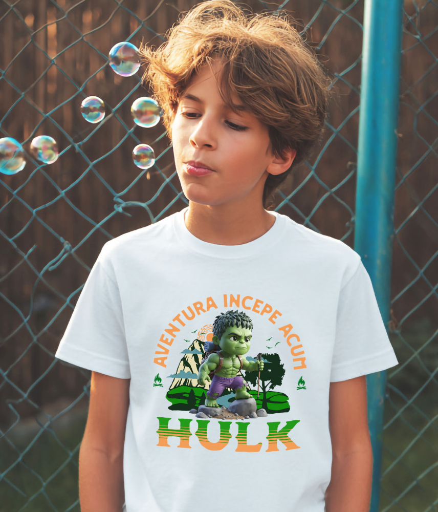 Tricou Copii cu Hulk: Călătorii Împreună cu Magia Disney 100% Bumbac, Alb, 4 Ani [3]