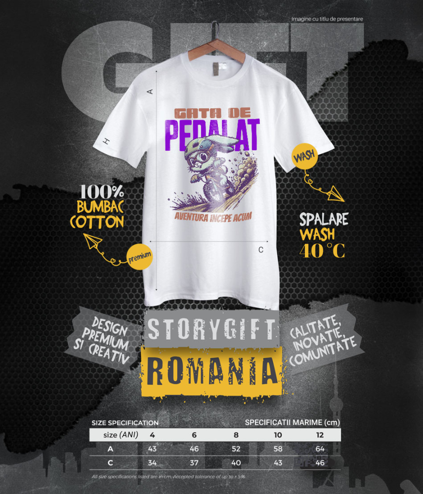 Tricou Femei, Barbati, Copii, Fata, Baiat, Unisex Personalizat Iepure Haios Pe Bicicletă – Design Amuzant Pentru Aventuri Pe Două Roți [6]