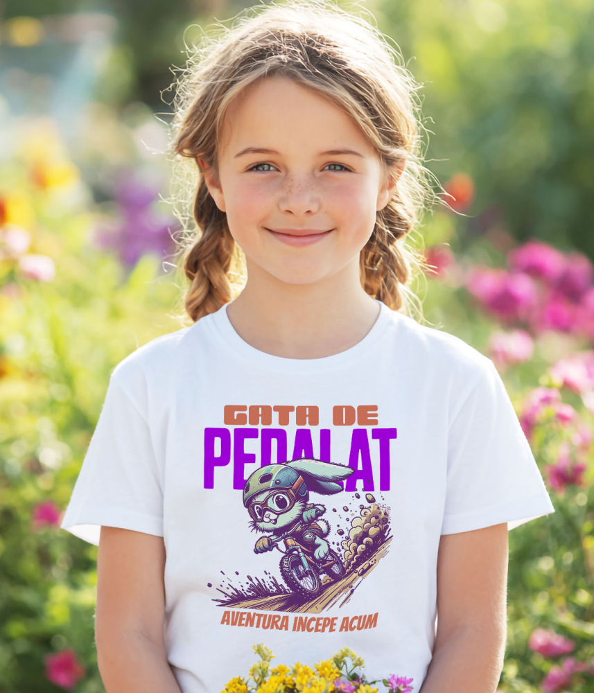 Tricou Femei, Barbati, Copii, Fata, Baiat, Unisex Personalizat Iepure Haios Pe Bicicletă – Design Amuzant Pentru Aventuri Pe Două Roți [3]