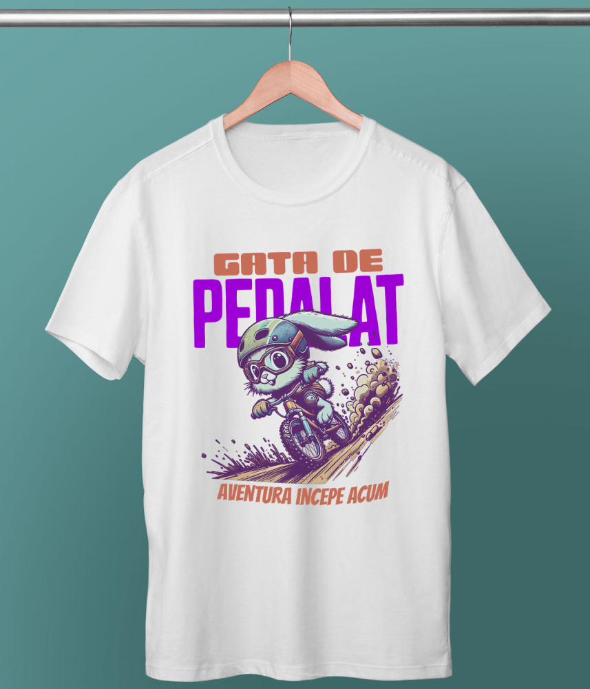 Tricou Femei, Barbati, Copii, Fata, Baiat, Unisex Personalizat Iepure Haios Pe Bicicletă – Design Amuzant Pentru Aventuri Pe Două Roți [5]