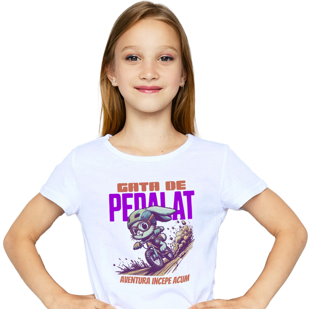 Tricou Femei, Barbati, Copii, Fata, Baiat, Unisex Personalizat Iepure Haios Pe Bicicletă – Design Amuzant Pentru Aventuri Pe Două Roți [1]