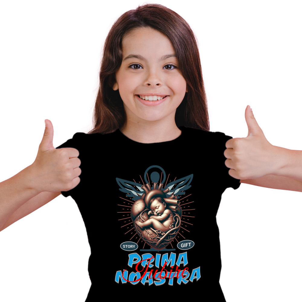 Tricou Femei, Barbati, Copii, Fata, Baiat, Unisex Personalizat "Inima Umană și Bebe – Cadouri Personalizate pentru Mama și Copii cu Mesajul Primei Iubiri" [1]