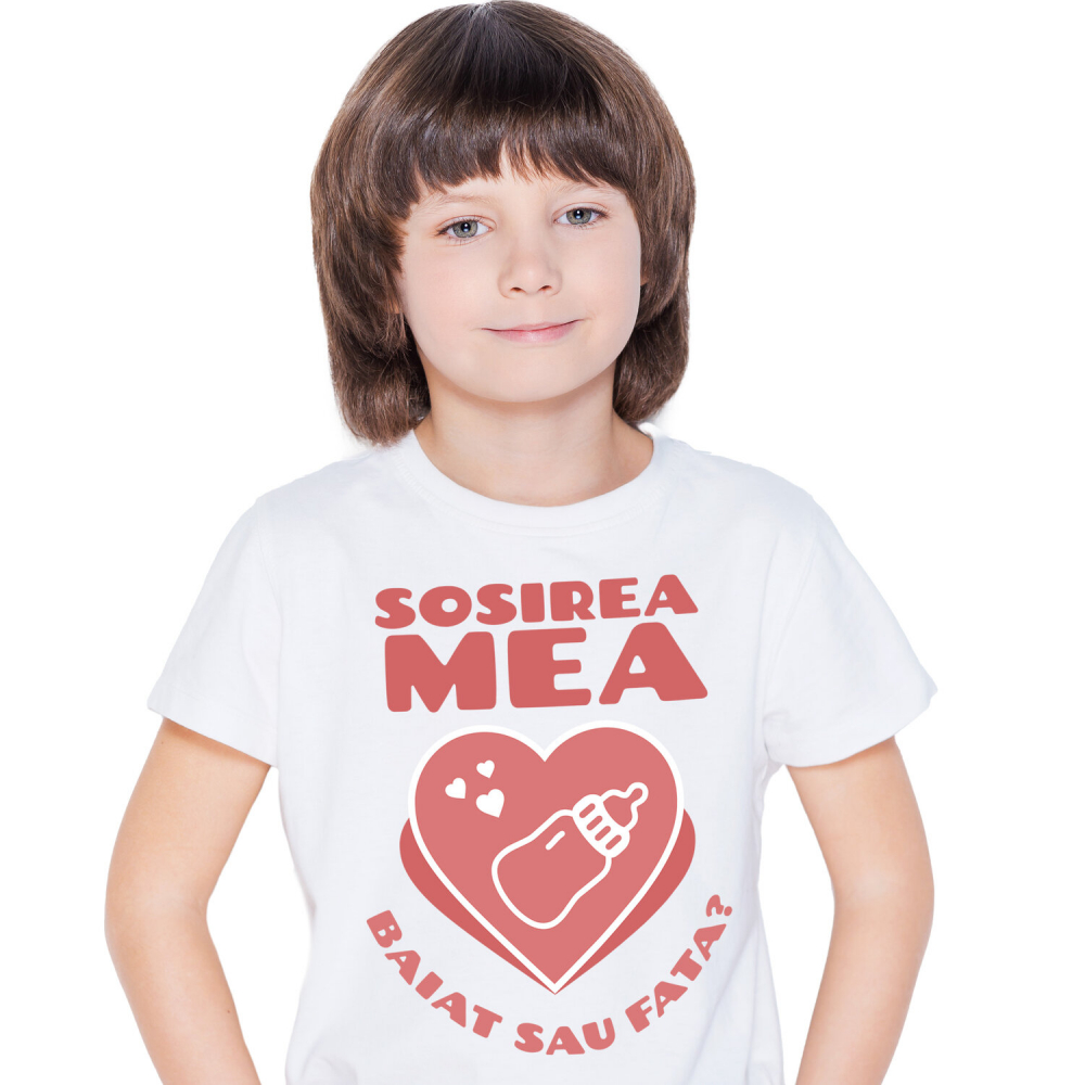 Tricou Femei, Barbati, Copii, Fata, Baiat, Unisex Personalizat Cadou Personalizat „Sosirea Mea Băiat Sau Fată” | Inimioara Cu Beberon [2]
